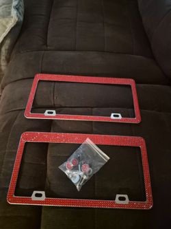 Luxury red license plate cover