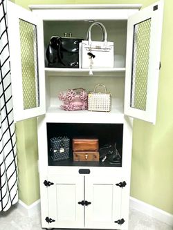Tall Decorative Storage cabinet Farmhouse/Vintage/ Shabby Chic