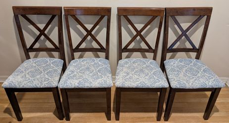 Four Wood Dining Chair Set