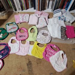 Gently Used Bibs, Burp Cloths And Blankets