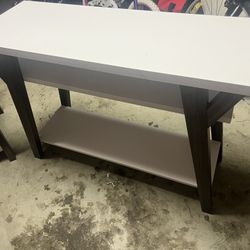 Bima Contemporary White 2-Open Shelf Console Table by Furniture of America