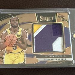 2024-25 Bonny James Jr. Panini Select Prizm Los Angeles Lakers Memorabilia Patch Rookie (RC) Card /49