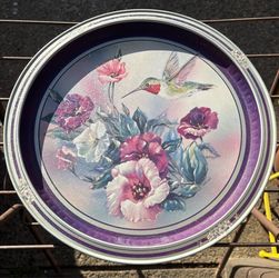 Tray Vintage Metal Hummingbird Design