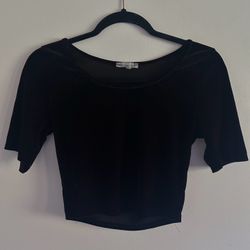 Black Velvet Crop Top