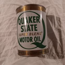 Vintage metal can Quaker State motor oil