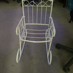 Metal rocking chair for doll or plant stand
