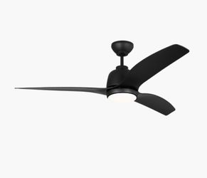 Avila Coastal 54 in. Integrated LED Indoor/Outdoor Black Ceiling Fan with Light Kit, Remote Control and Reversible Motor