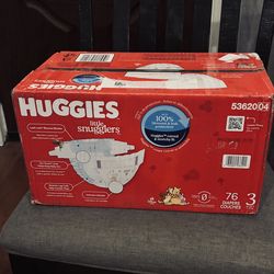 Huggies 76 count size 3 diapers
