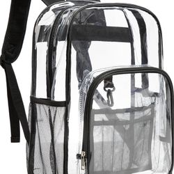 Clear Backpack Heavy Duty PVC Transparent Backpack See Through Backpacks for School,Work,Sports,Stadium,Security Travel