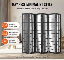VEVOR Room Divider, 6 Panel Japanese Room Divider, Folding Privacy Screen Indoor, Portable Partition Dividers and Decoration Screens, for Room Separat