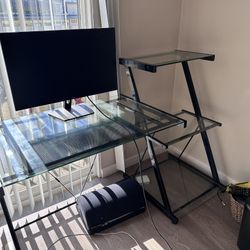 Standard desk with extra shelf - $25