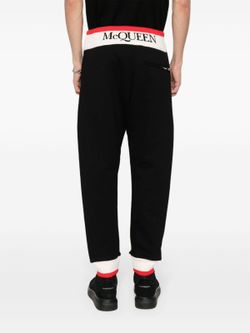 Alexander MCQueen S Black Sweatpants Joggers Boxer Rear Waist Logo Red Off White ITALY Heavy Weight Cotton
