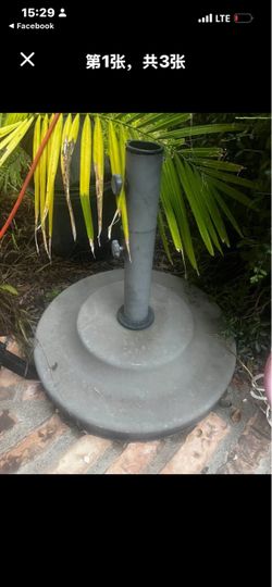 Durable concrete patio umbrella base, umbrella stand