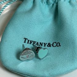Tiffany and Co Blue Heart Earings 