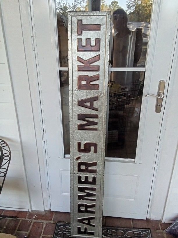 Large Metal Sign Farmers Market 