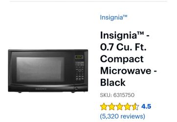 Insignia™
Insignia™ - 0.7 Cu. Ft. Compact Microwave - Black
