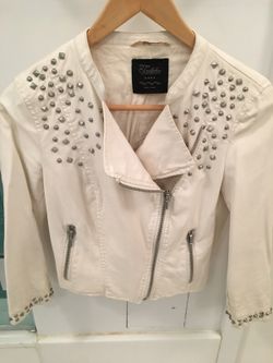 Zara Woman - Faux Leather White Jacket - Size XS