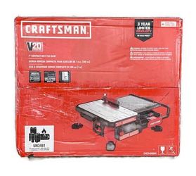 CRAFTSMAN CMCS4000M1 V20 20V MAX Cordless 7" Sliding Wet Tile Saw