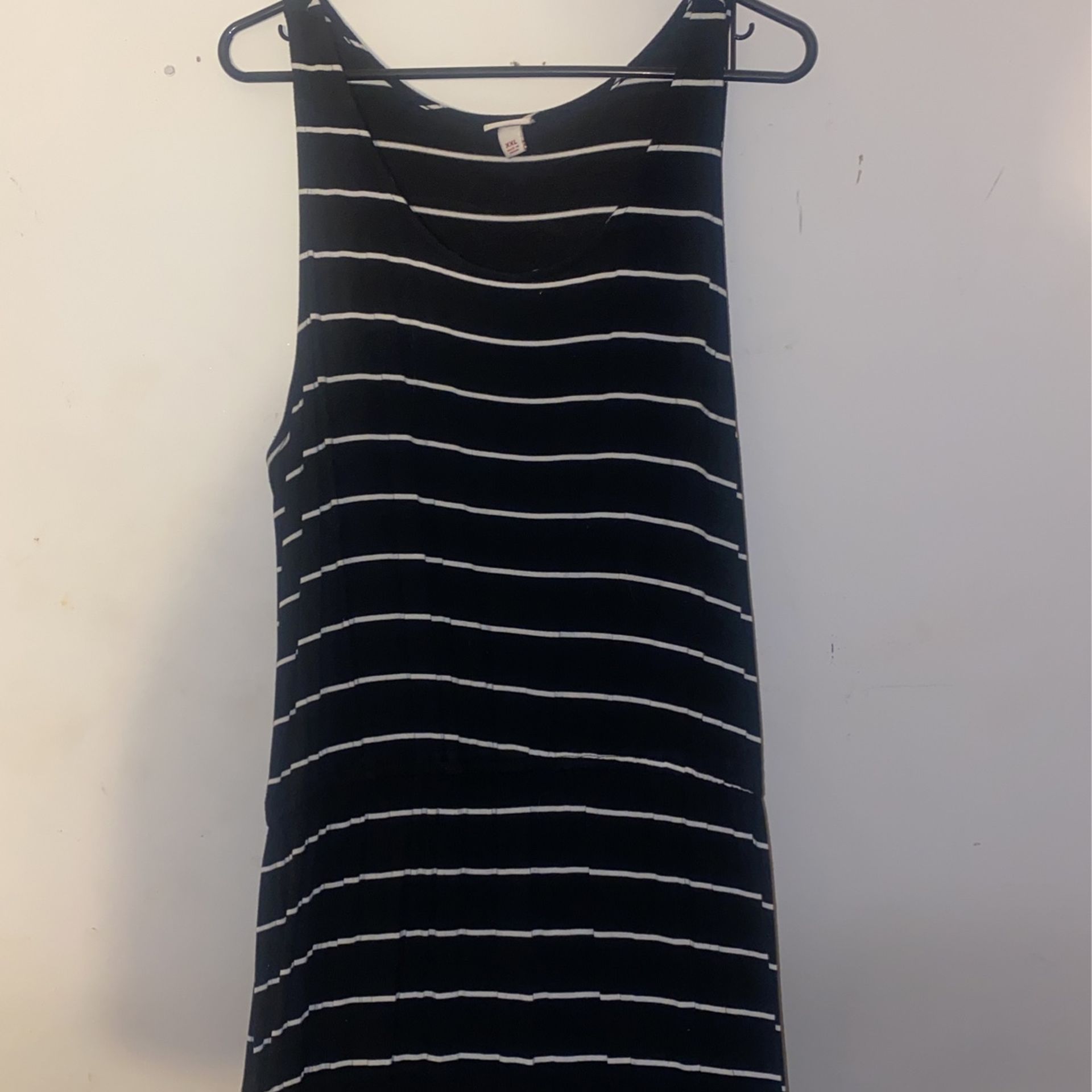 black and white striped long dress