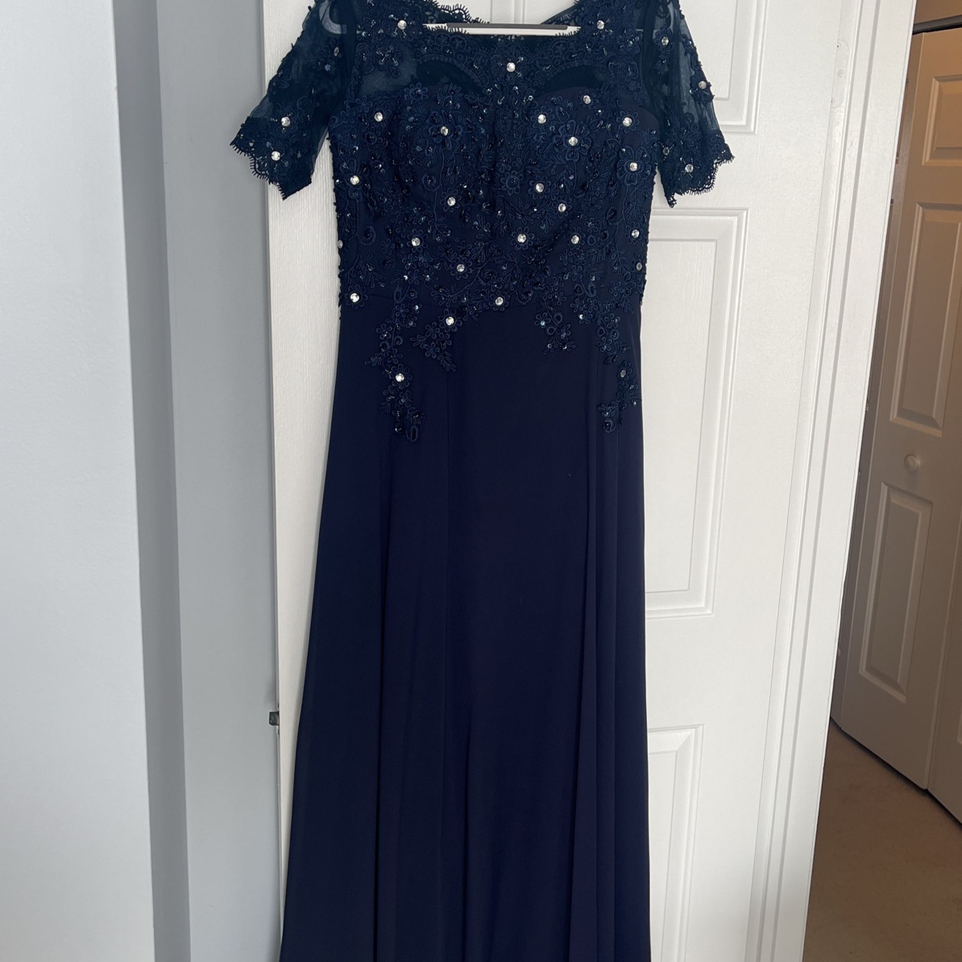 Long Beautiful Blue Prom Dress