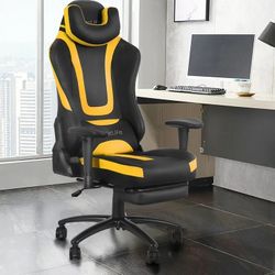 Heavy Duty Ergonomic Gaming Chair PC Computer Office Chair Swivel PU Leather Recliner Gaming Chair with Lumbar Support Headrest Armrest Footrest