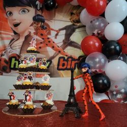 Miraculous Birthday Party Decorations. I Posted A Picture Of What The Backdrop Looks Like 