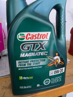 Castrol GTX Magnatec 0W-20 Full Synthetic Motor Oil, 5 qt