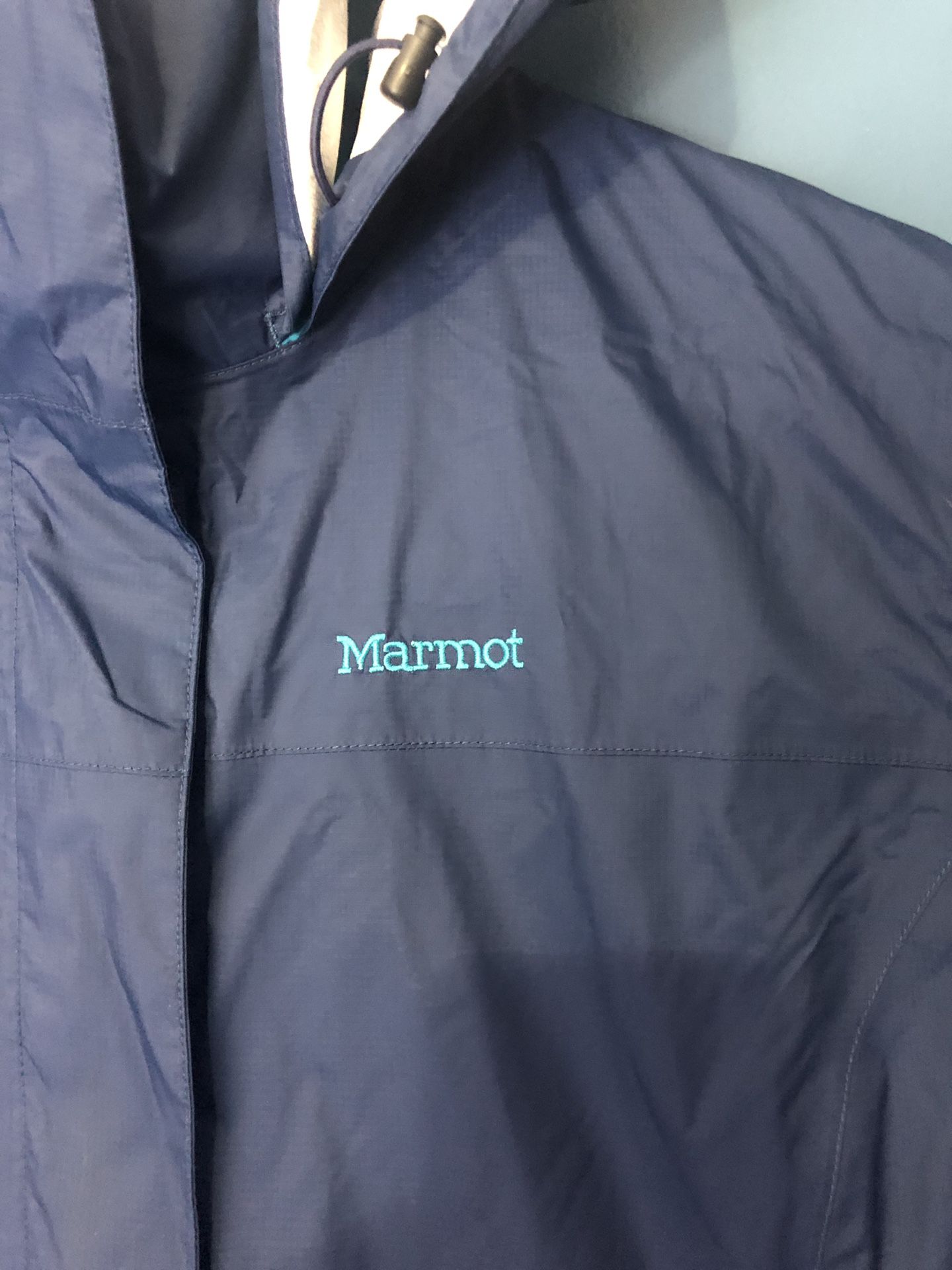 Marmot Mens Light Weight. Hooded Jacket vented Blue Size Med RN 79448 ...