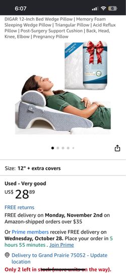 DIGAR 10 - Inch Memory Foam Bed Wedge Pillow