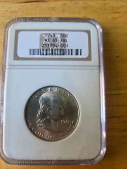 1948 NGC MS65 FRANKLIN HALF DOLLAR FBL