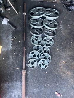 Olympic weights with barbell