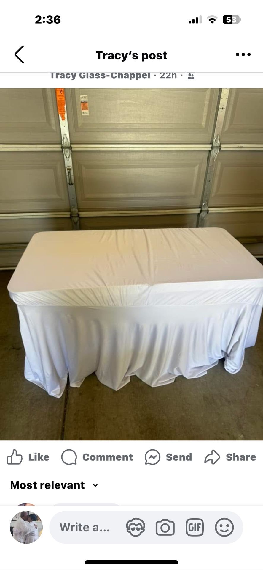 White Spandex Table Cloth