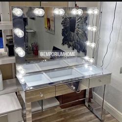 Chrome Led Makeup Vanity 