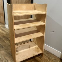 Solid Wood Plywood Shelf / Storage Rack – Sturdy, 4 Shelves