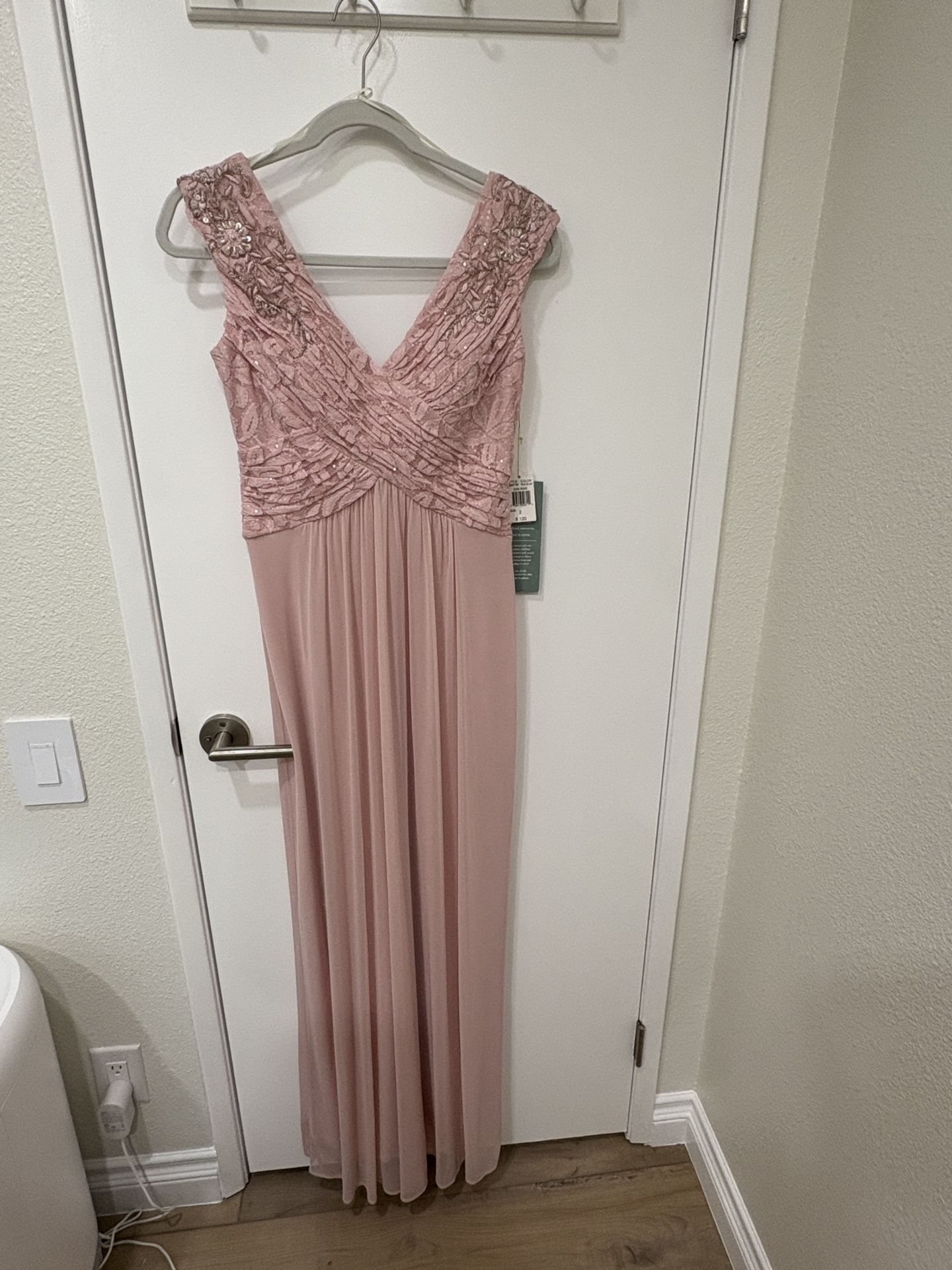 Blush Pink Long Bridesmaid Or Party Dress New With Tag