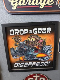 Hot Rod Car Drop a Gear Disappear Wall Art man cave