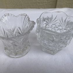 Two Crystal Glass Votives