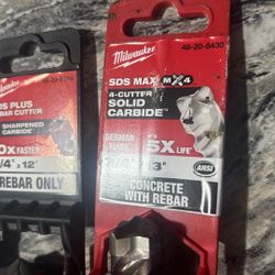 Milwaukee drill bits  $ 30 each!!! size On The Picture Tag They’re Both Different Sizes