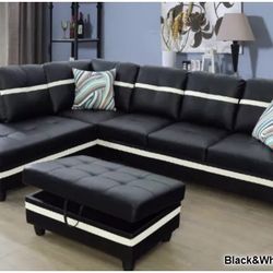 CHAISE SECTIONAL WITH MATCHING OTTOMAN 
