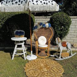 Cow Print Fringe Outdoor Umbrella 