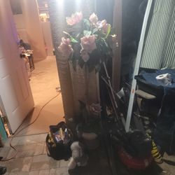 $40 Pair Of Artifical Trees With Flowers In Planters