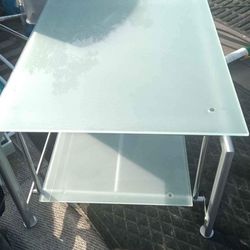 2 Tier Frosted Glass Coffee Table In Great Condition 