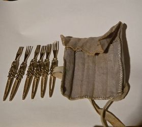 Gold Colored Olive Forks