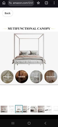 White Canopy bed queen