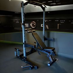 Brand New Olympic Squat Rack Cage Bench Press + Adjustable Commercial  Weight Bench  Home Gym Equipment 