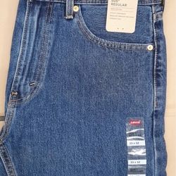 Levi's Men's 505 Regular Fit Denim Jeans CG2 Medium Stonewash Size 33 X 32 NWT