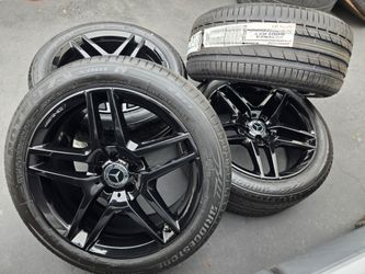 OEM New Runflat Tires 19" AMG Mercedes Black S550 S560 S600 Wheels Rims