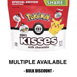 Pokemon Hershey’s Kisses Share Size Pack Collect 151 Sealed New Milk Chocolate
