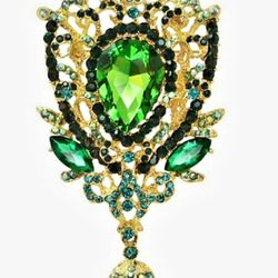 Crown Flower Drop Brooch $20.00 Price Firm