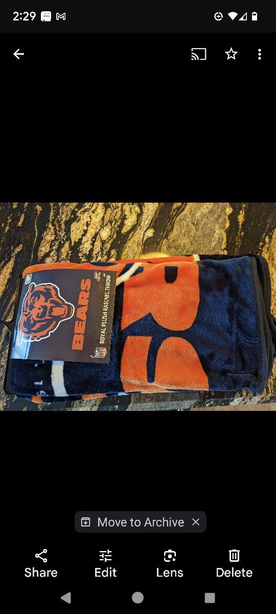 Chicago Bears Throw l Blanket New With Tags Never Used Royal Plush Get Ready For The Bears Season Great For Tailgating And Watching The Bears Games